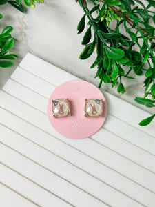 Bunny Printed Glass Stud Earrings Prep Obsessed