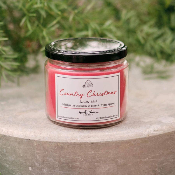 Country Christmas Candle -rustic charm