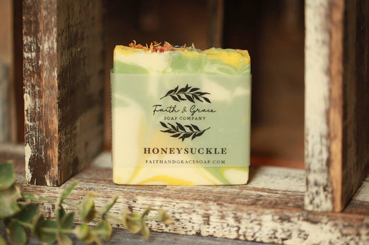 Honeysuckle Cold Process Bar Soap, 4.5 oz. Faith Fl