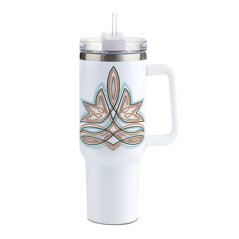 Western Boot Stitch - Insulated 40oz Western Tumbler w/ Handle