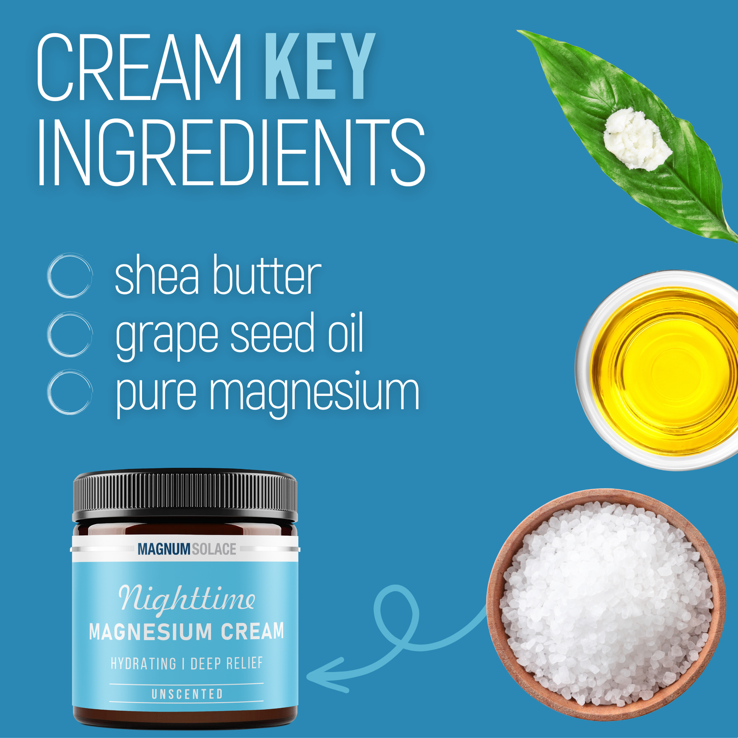 Nighttime Magnesium Cream: Lavender 5 oz Magnum