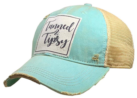 Tanned & Tipsy Distressed Trucker Cap Vintage Life