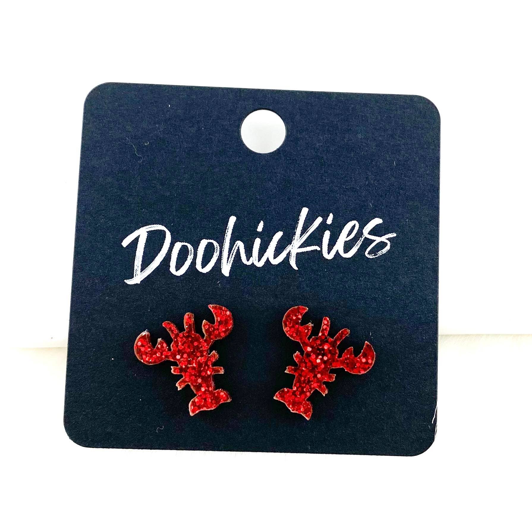 Acrylic Glitter Crawdaddies Studs -Earrings Doohickie