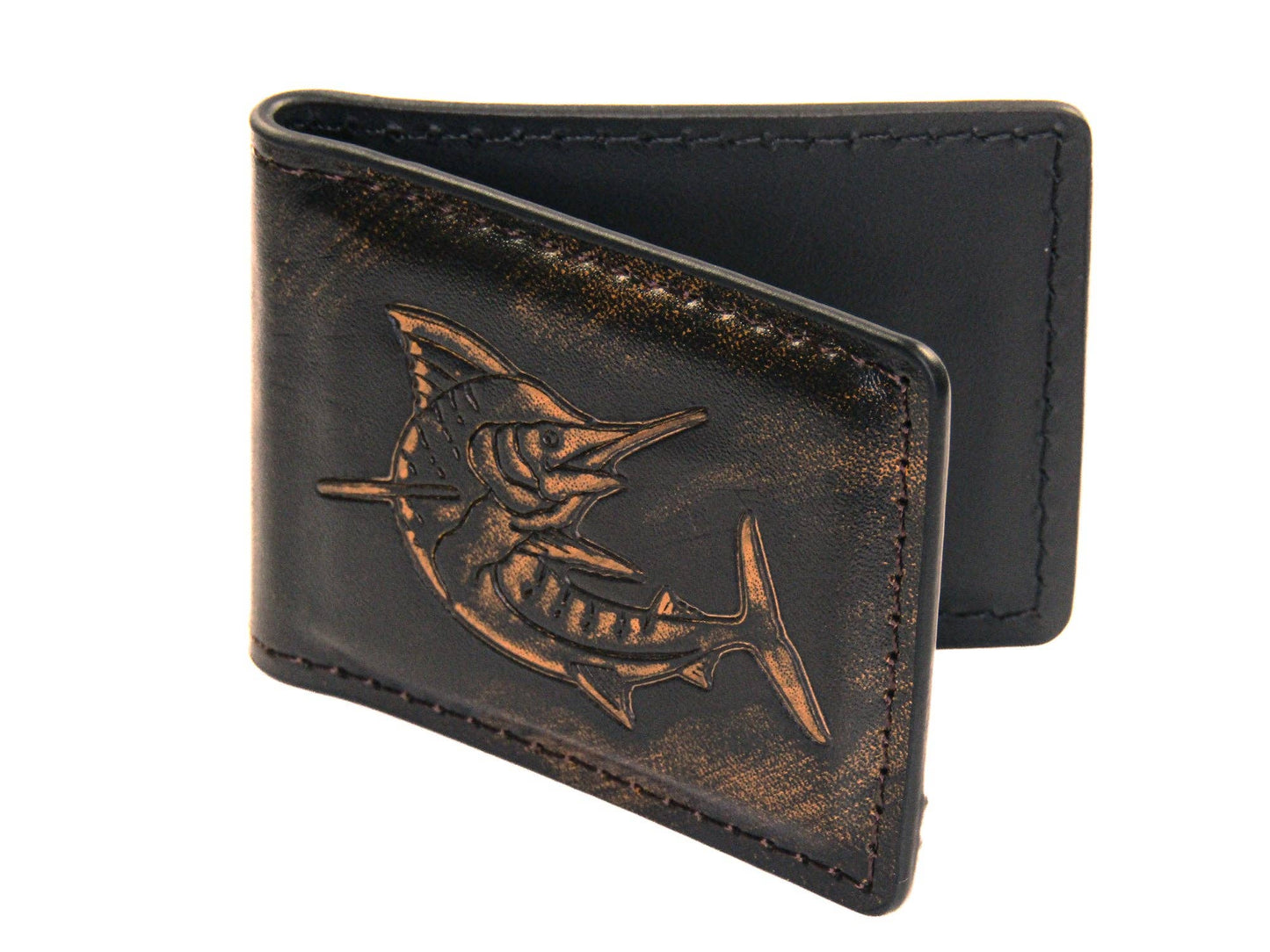 Marlin Burnished Leather Zep Money Clip