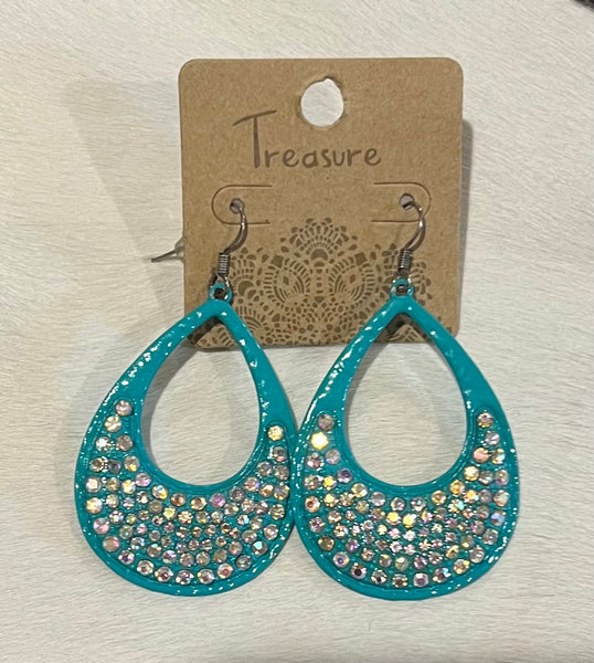 Blinged Teardrop Earrings