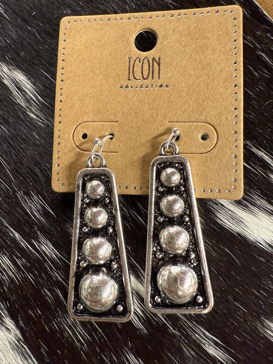 Gun Metal Drop Earrings