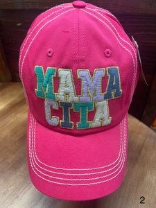 Chenille Multi Color Letters Pink Mamacita Ball Cap