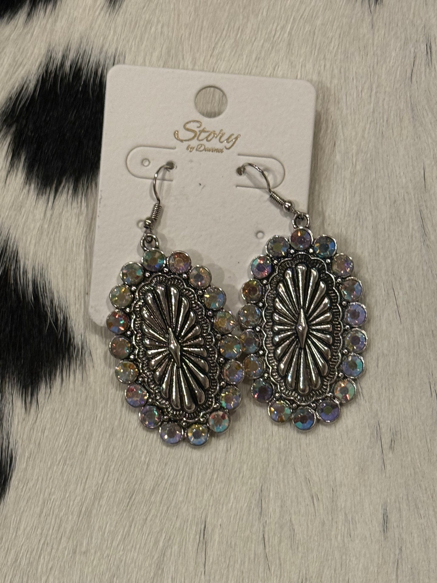Silver Story Oval Concho with Bling