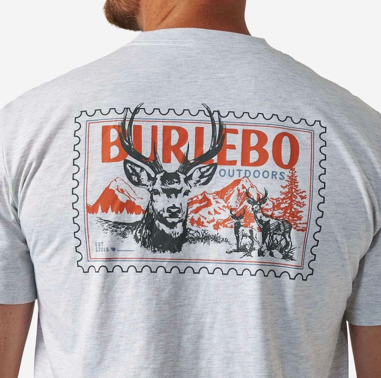 Buck Stamp Ash Gray Burlebo T Shirt SST-BKST-AG FI/ Tx