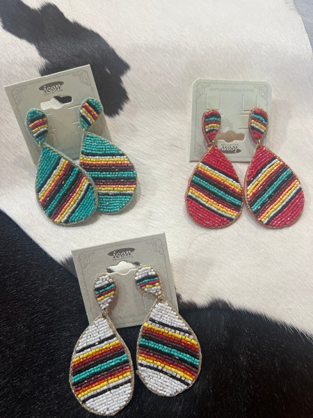 Serape Seed Bead Earrings