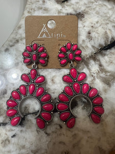 Fuchsia Squash Blossom Earrings