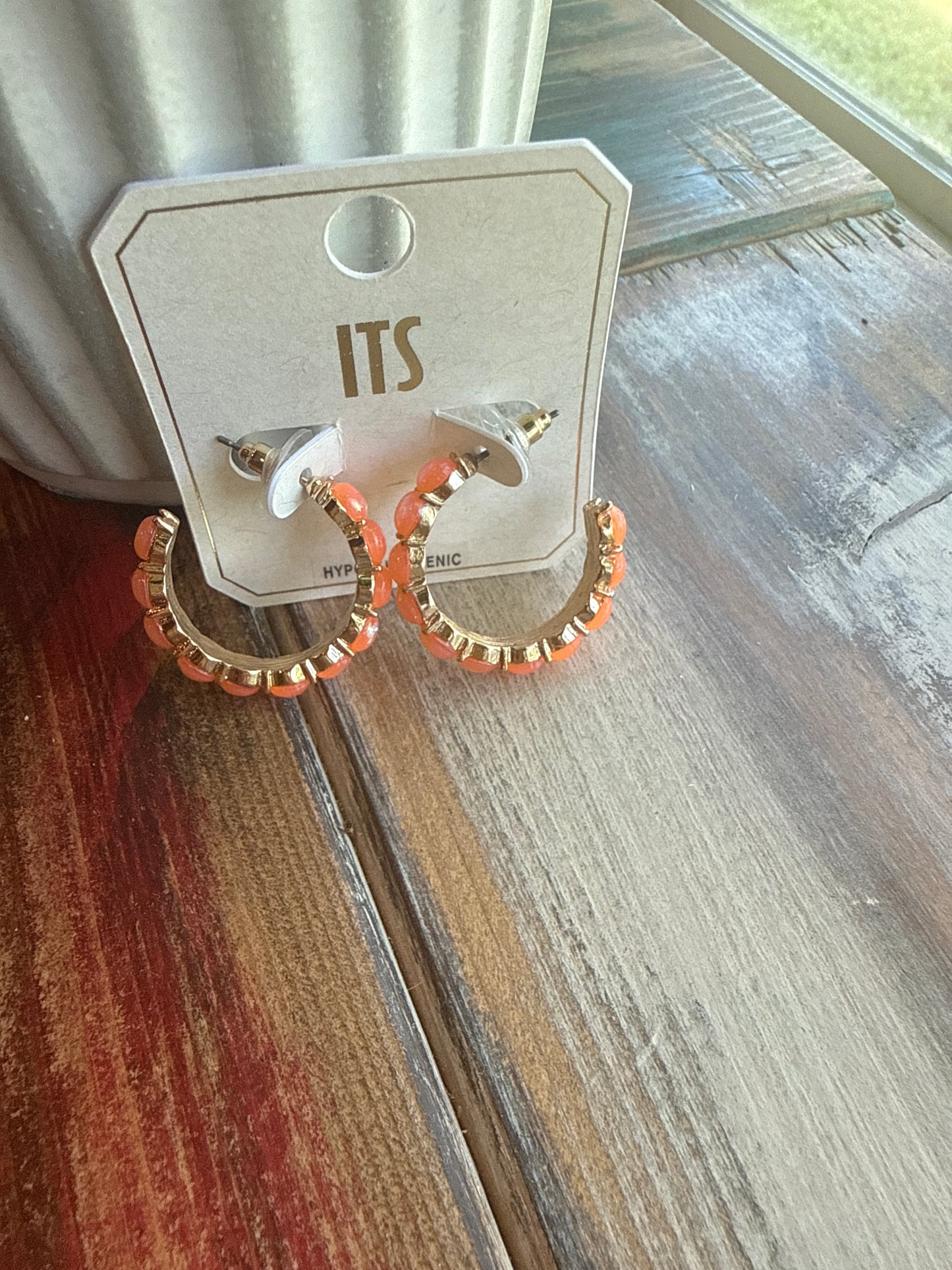 Neon ITS Gold Tone Hoops