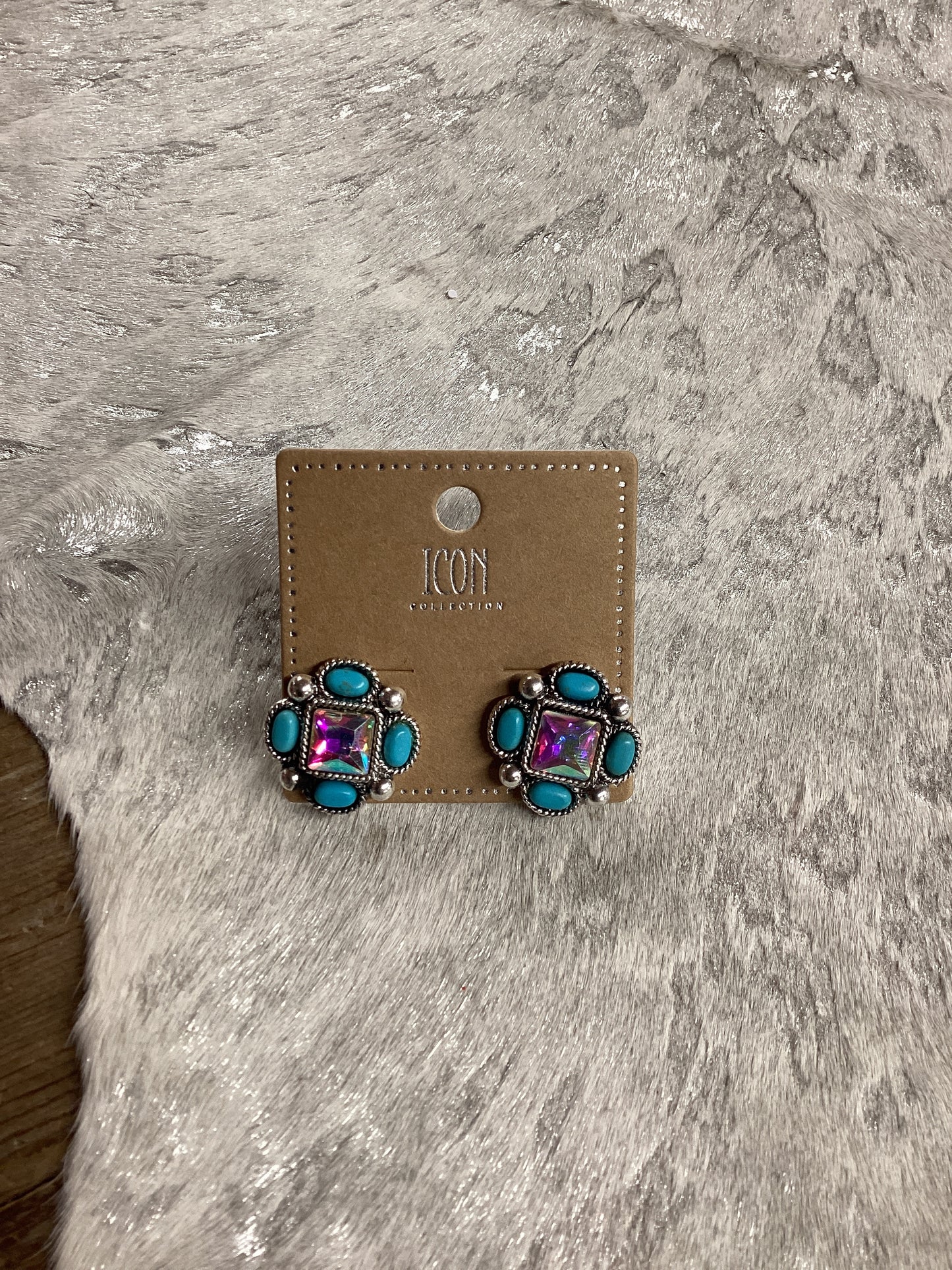 Icon western turquoise stud earrings