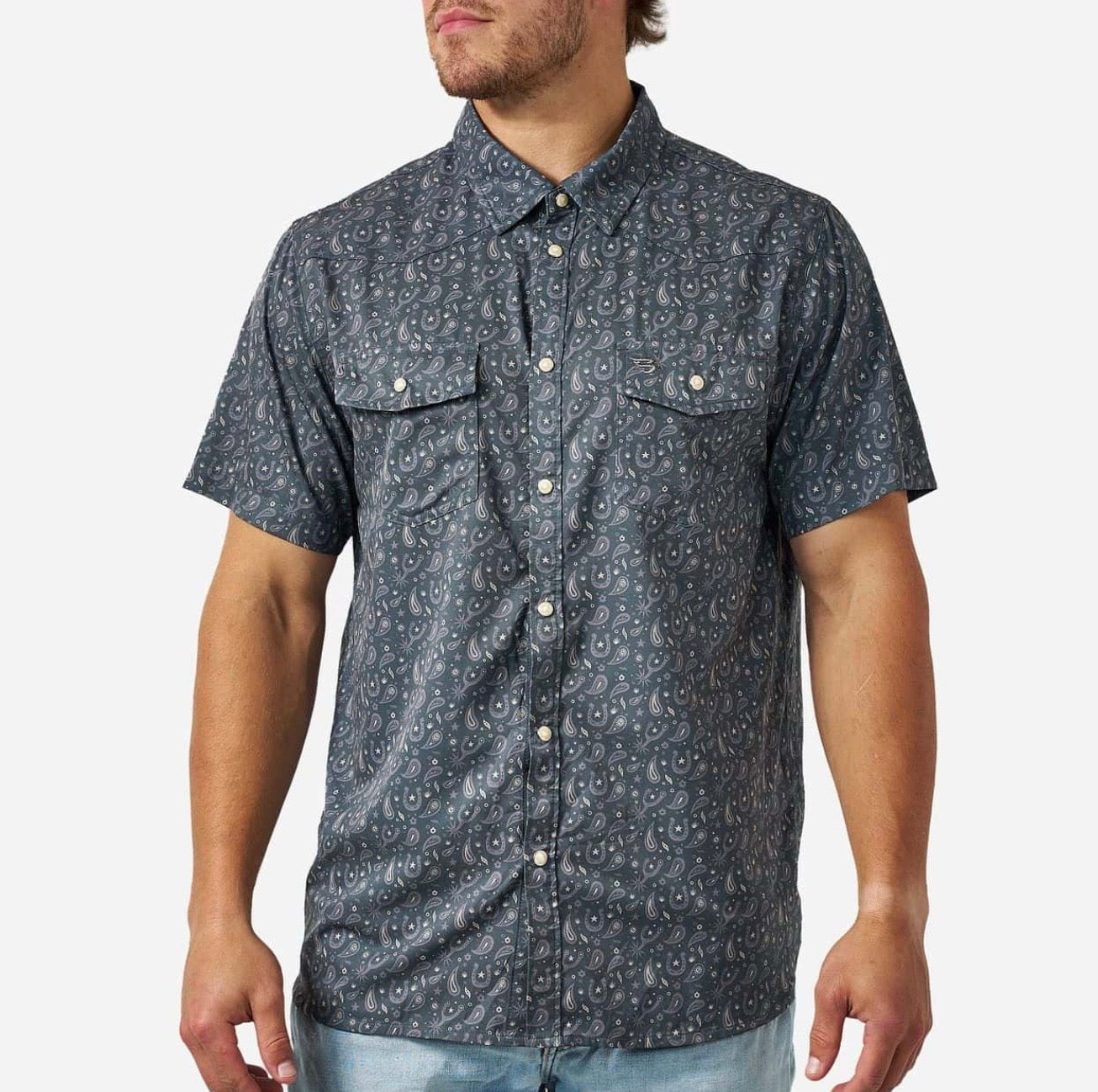 Paisley Spurs Burlebo Performance Western Shirt with Pearl Snaps Tx/ Fl PWS-PASPR