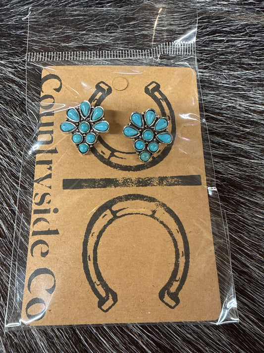 Turquoise cluster Earrings