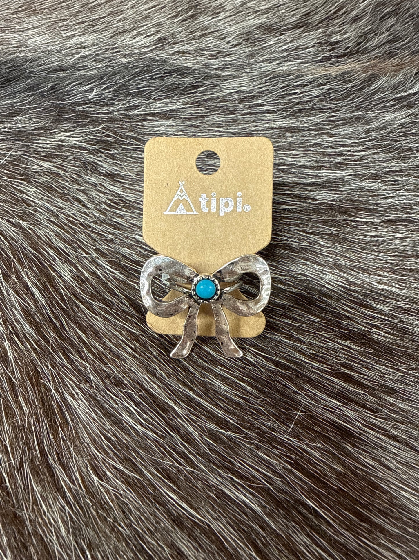 Bow TIPI Ring with Turquoise Stone