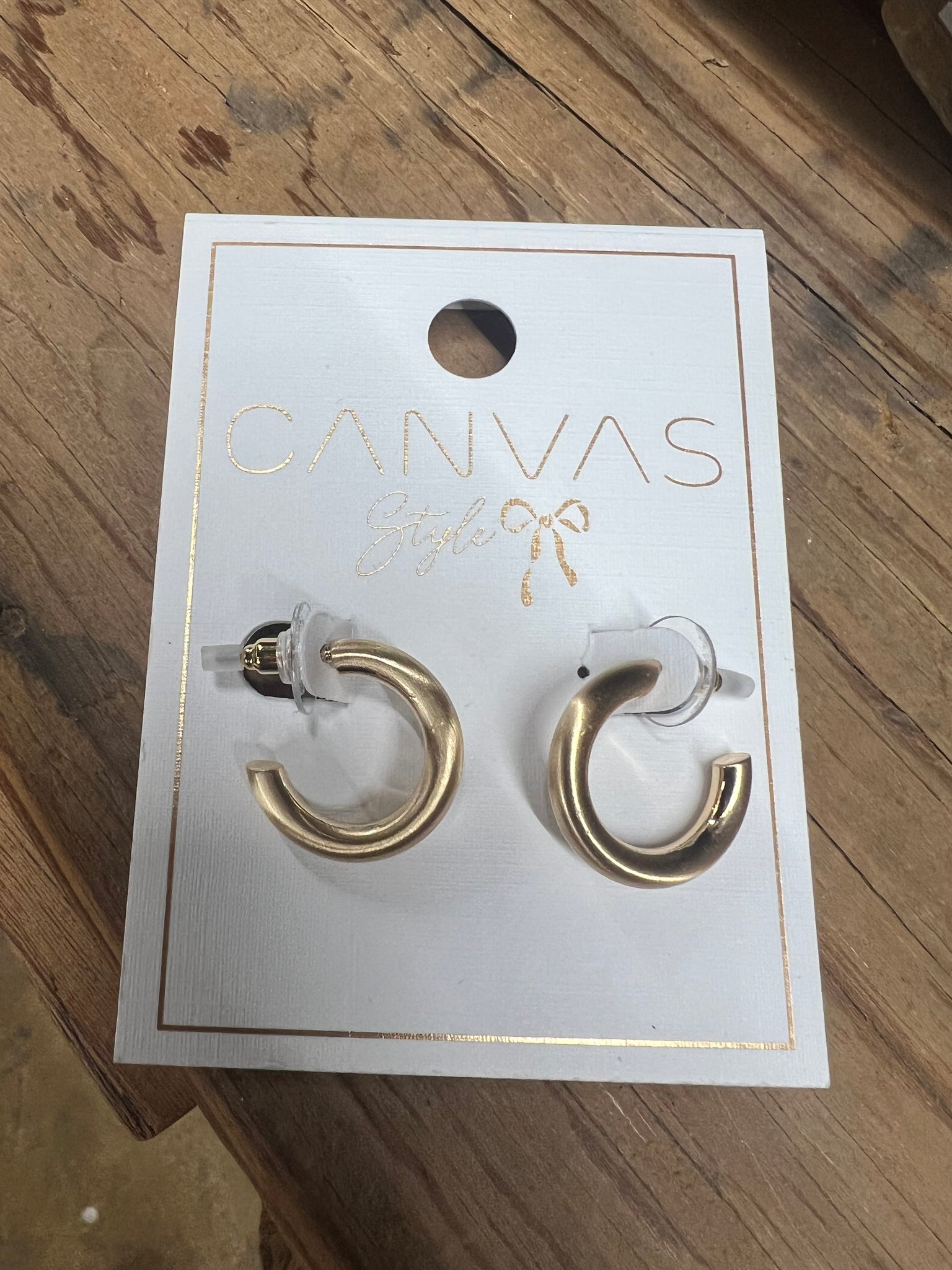 Celia Hoop Earrings Satin Silver or Satin Gold