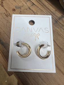 Celia Hoop Earrings Satin Silver or Satin Gold