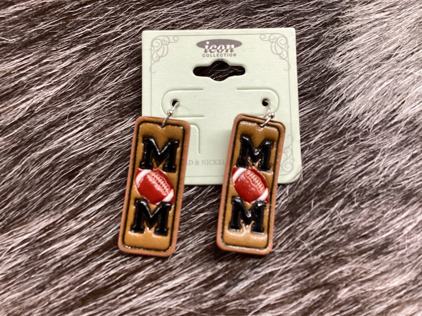 Mini mom football earrings