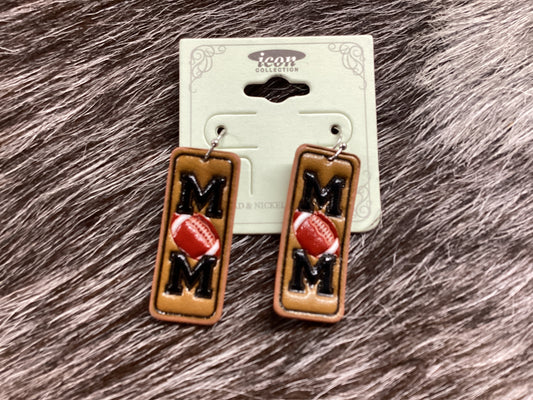 Mini mom football earrings