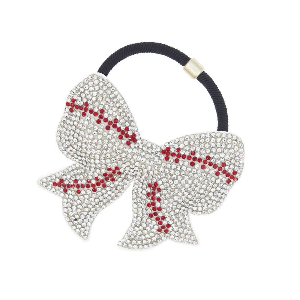 Rhinestone Sports Bow Hair Tie