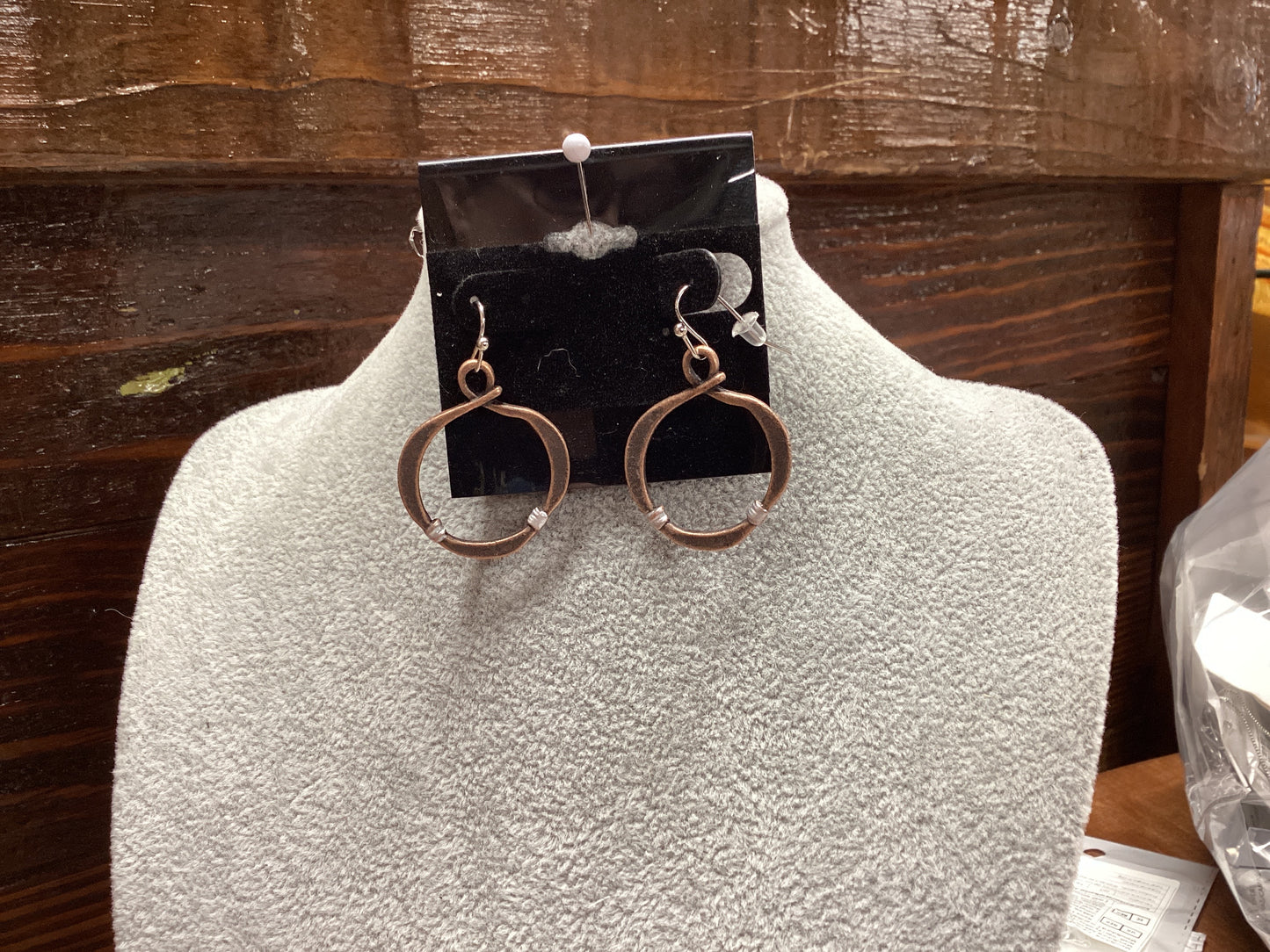 Copper Round. Earrings