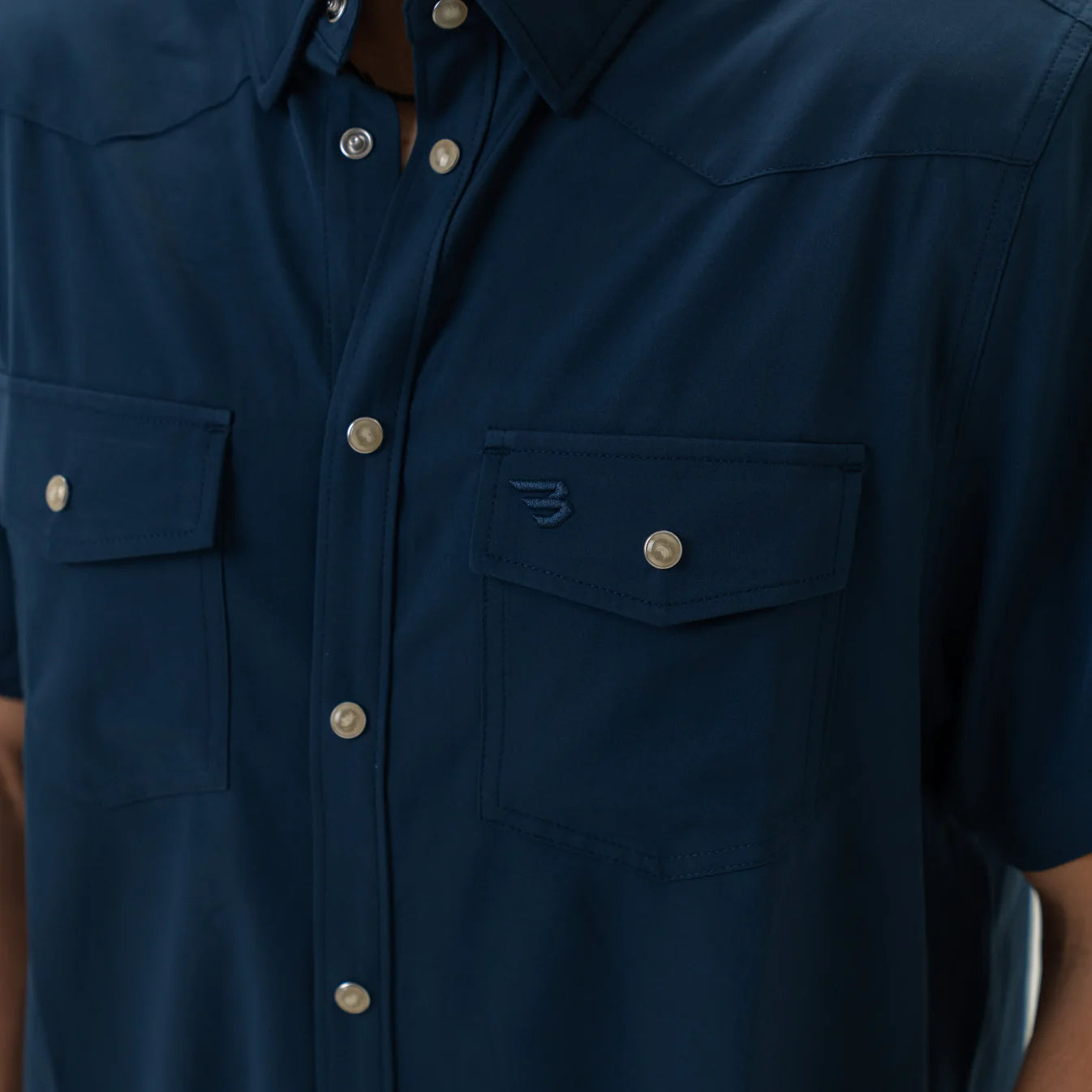 Navy Western Performance Short Sleeve Shirt Burlebo PWS-NVY