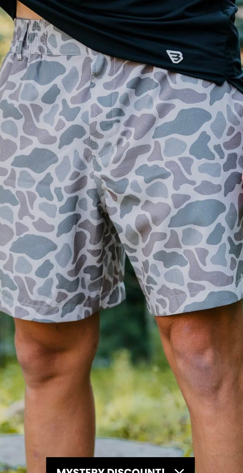 ￼Everyday Short Classic Deer Camo Burlebo Grey Pocket