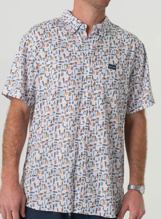 Crawfish Boil Performance Button Up Shirt Burlebo