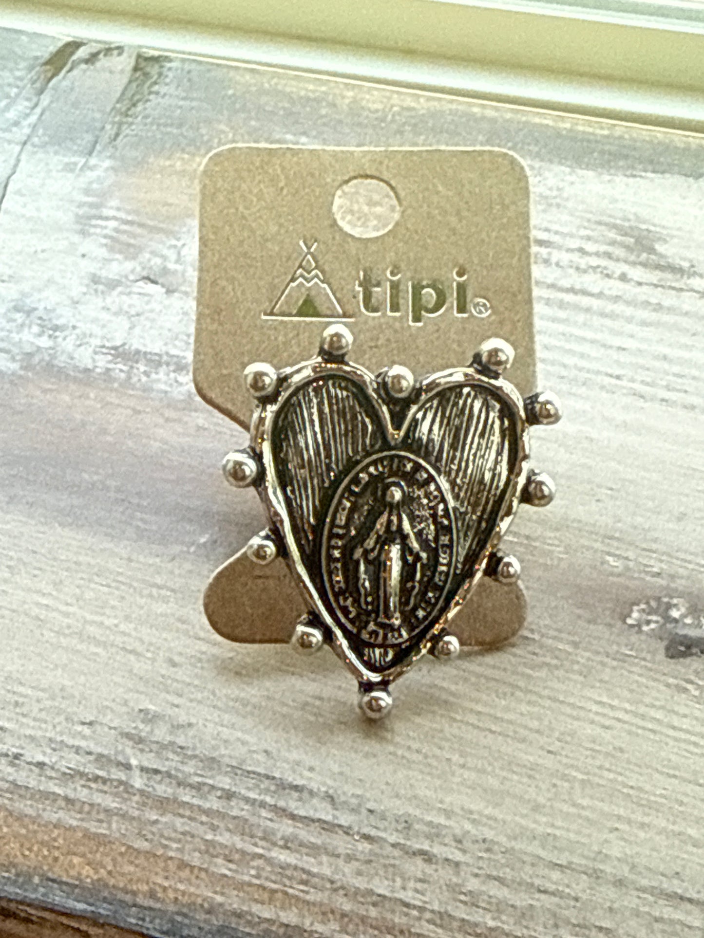 Lady Guadalupe Virgin Mary Tipi Adjustable Ring