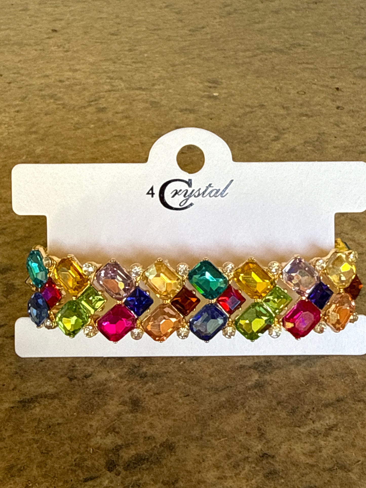 Multi Color Crystal Stretchy Bracelet