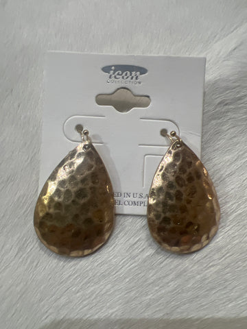 Hammered Gold Earrings   Teardrop or Moroccan