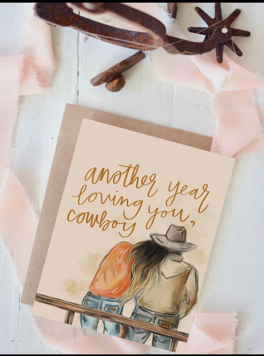 Another Year Loving You, Cowboy Valentine's Day Love Card Tirzah