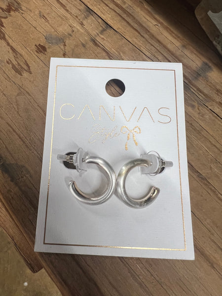 Celia Hoop Earrings Satin Silver or Satin Gold