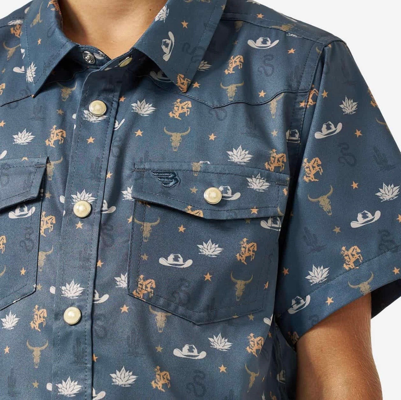 Youth Desert Nights Burlebo Western Performance Shirt with Pearl Snap Tx/Fl