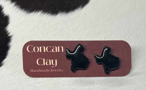 Texas Handmade Clay Stud Earrings Concan Clay