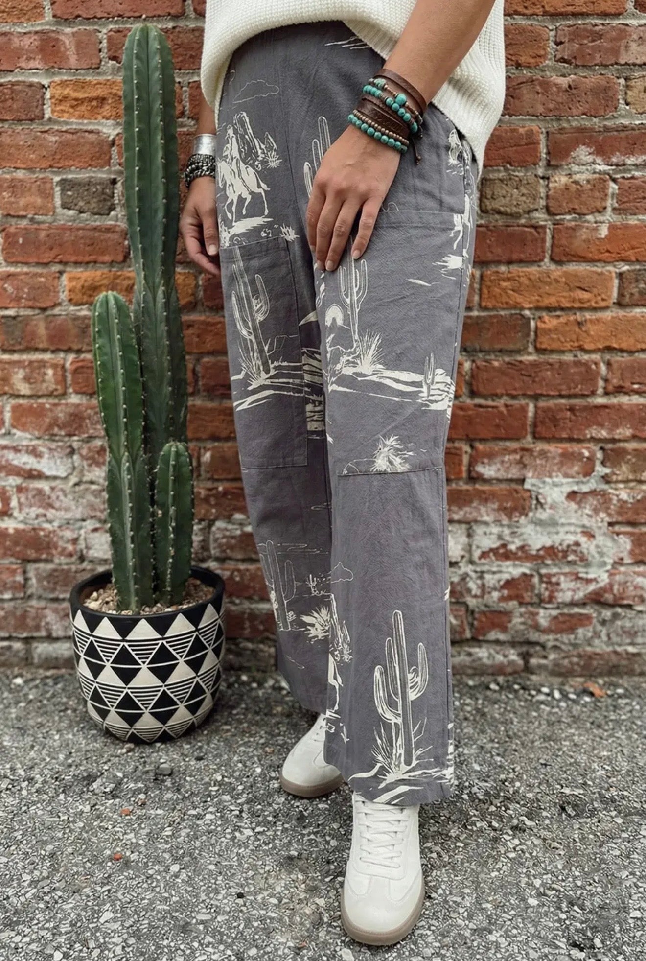 Summer Western Wild West Riding
Vintage Printed Shift Jeans