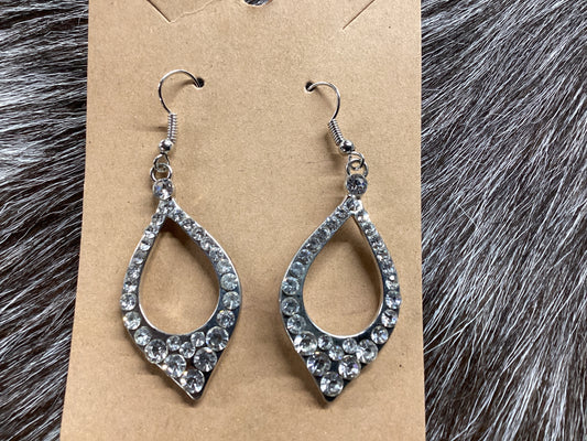 Silver/rhinestone earrings