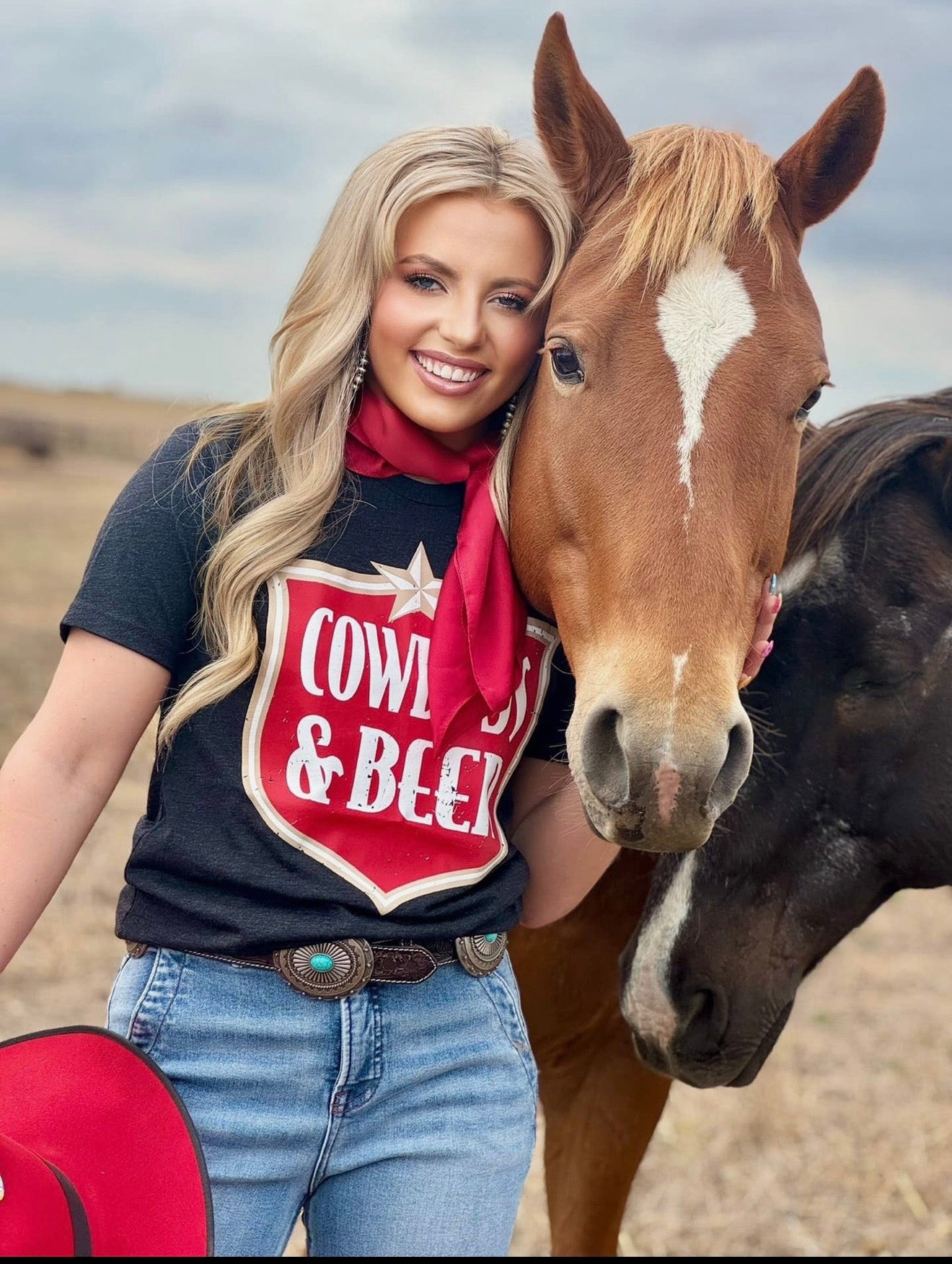 Cowboys and Beer Graphic T shirt. Texas True