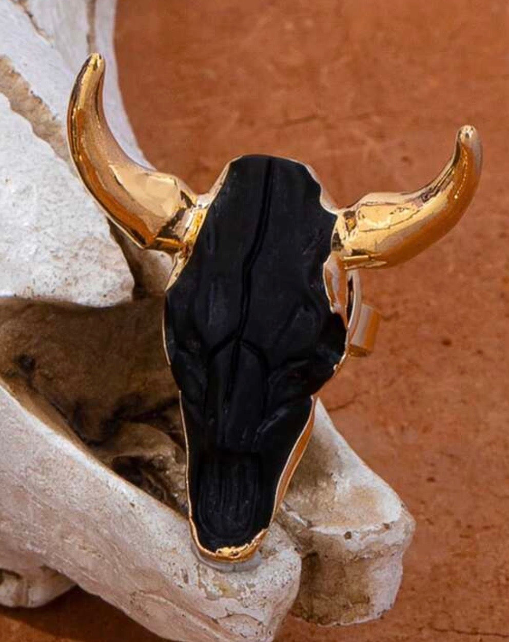 Bull Skull Adjustable Ring