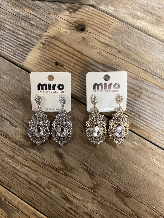 Miro Crystal collection- crystal almond Diamond earrings