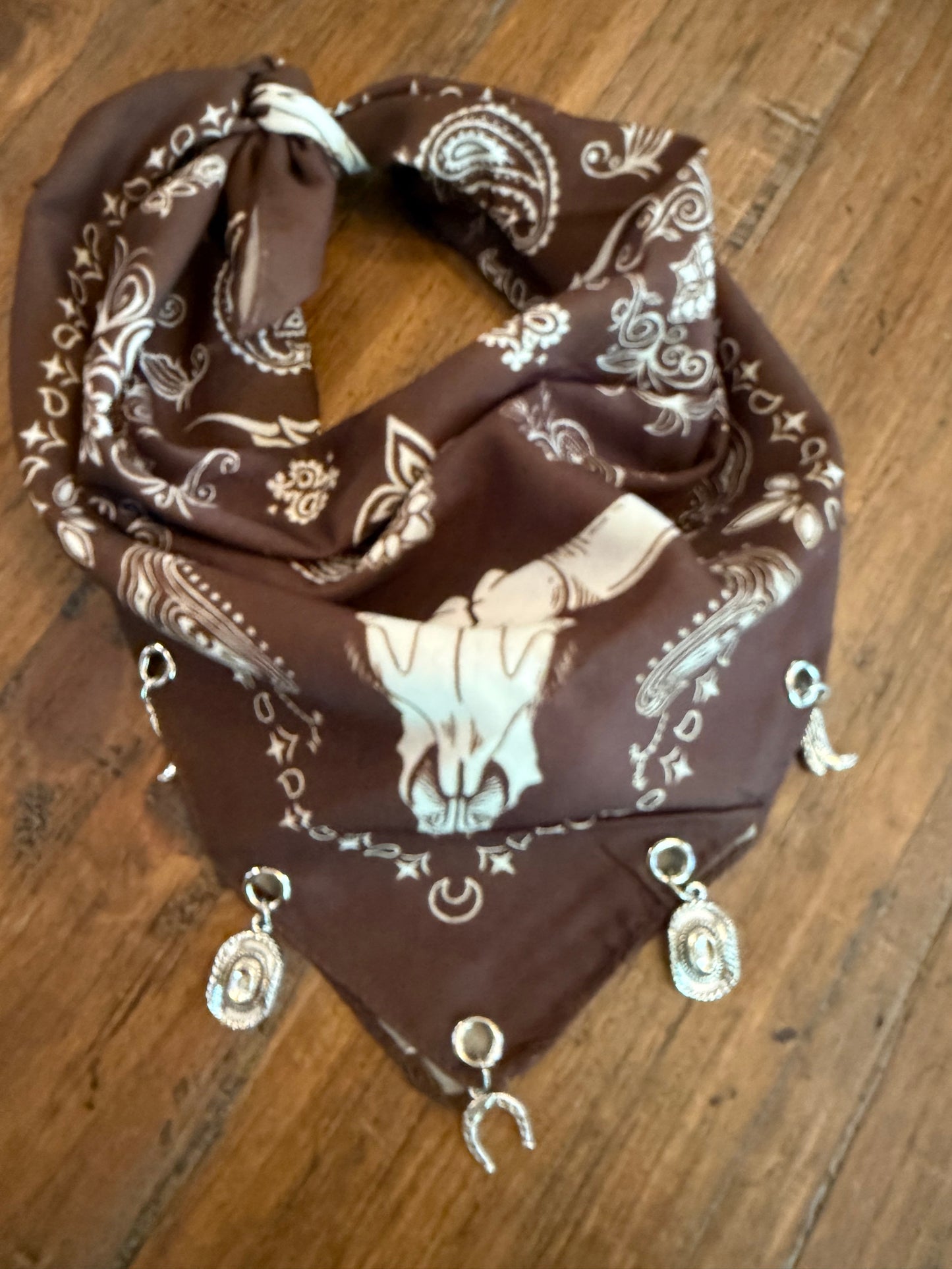 Western Bandana Scarf with Charms