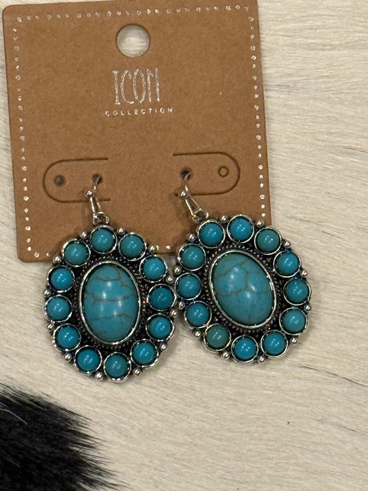 Icon Turquoise Concho Earrings