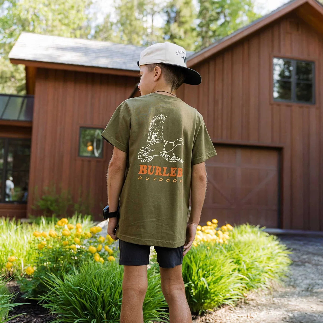 Duck Wild Hunter Green Youth T shirt