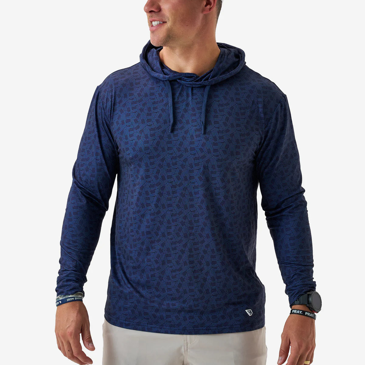 Stars And Stripes Performance Hoodie With UPF 50 Sun Protection Burlebo Tx/ Fl