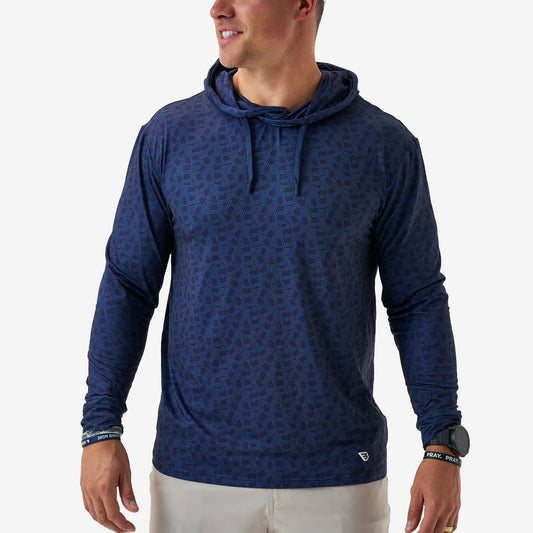 Stars And Stripes Performance Hoodie With UPF 50 Sun Protection Burlebo Tx/ Fl