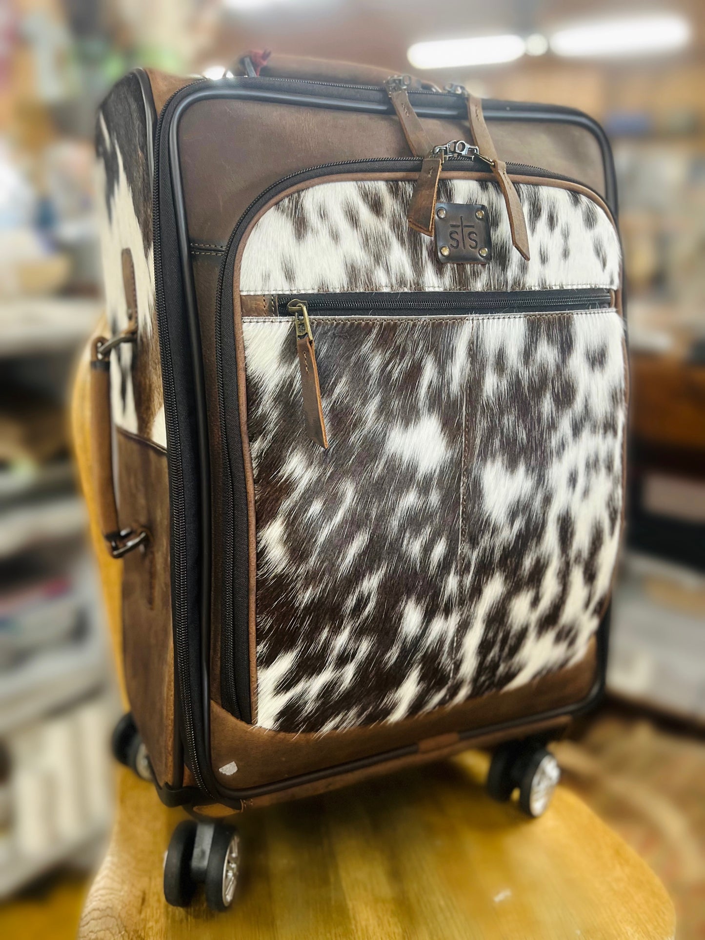 Cowhide Rolling Suitcase STS Ranchwear 30092
