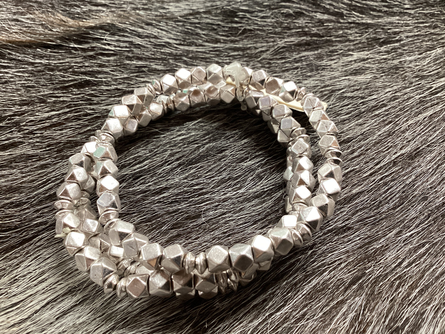 Three Silver Stretch Bracelets