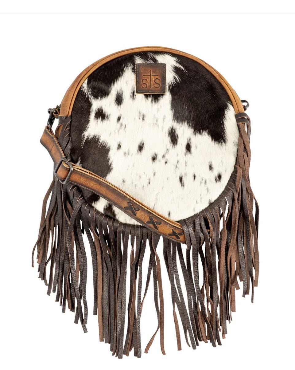 Guadalupe Cowhide Sage Circle Crossbody STS Ranchwear STS 35748