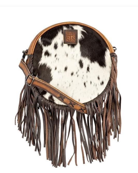 Guadalupe Cowhide Sage Circle Crossbody STS Ranchwear STS 35748